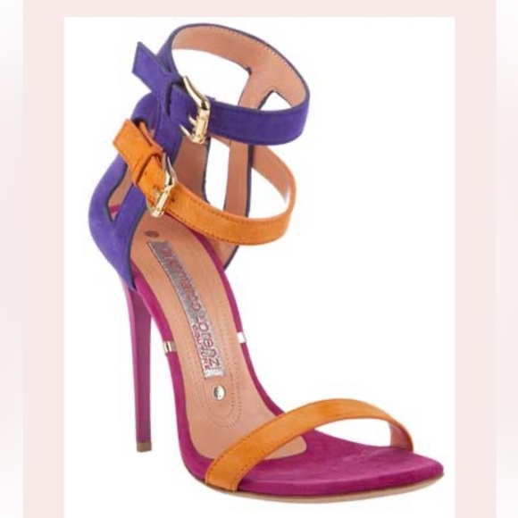 GIANMARCO LORENZI Multi Colorful Women's Strappy Heels. Made in Italy . Size 37